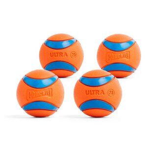 Medium Bouncy Fetch Balls Durable Rubber Floating Water Pet Toys Pack of 4